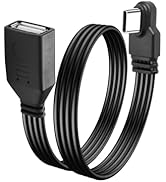 JSADZKJ 90 Degree USB C Male to USB A Female OTG Cable Right Angle Type C to USB Charge Cord Fast...