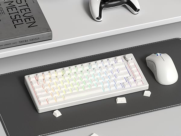 White Jade keycap, 142Key Set, Translucent Double Shot 142 Keys 