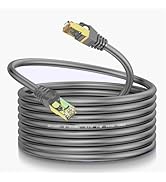 LEKVKM Cat8 Ethernet Cable 150Ft Round S/FTP Outdoor&Indoor Heavy Duty High Speed Cat8 LAN Networ...