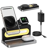 3-in-1 Foldable Magnetic Wireless Charging Station for Apple Devices – Fast Mag-Safe Wireless Cha...