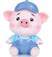 H&amp;W Adorable Large Capacity Piggy Bank - Cute Shatterproof Coin Money Box for Kids - Holds Up to ...
