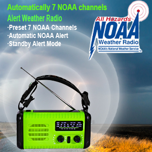 7 am/fm/noaa radio, weather radio and hand crank radio
