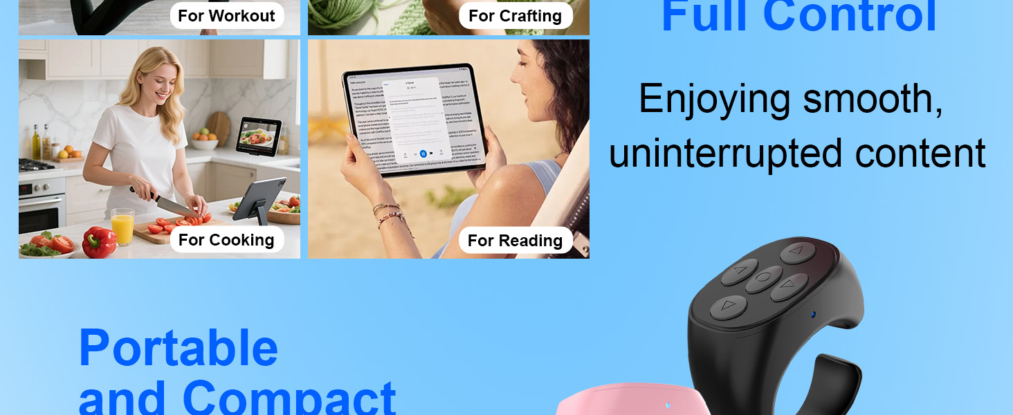 bluetooth remote control page turner scroller ring