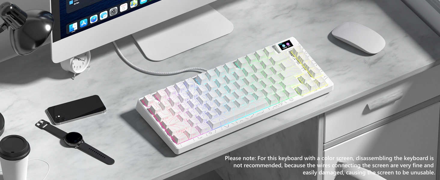 75% Percent Keyboard Mechanical Gaming Keyboard Topographic keycaps