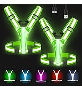 Zacro LED Reflective Vest Running Gear, 5 Lights Colors High Visibility Reflective Running Gear R...
