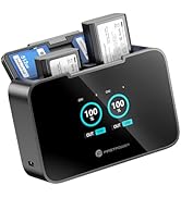 FirstPower NP-FW50 Battery 2-Pack and 20W Fast Dual LCD Charger for Sony ZV-E10, Alpha A6400 A600...