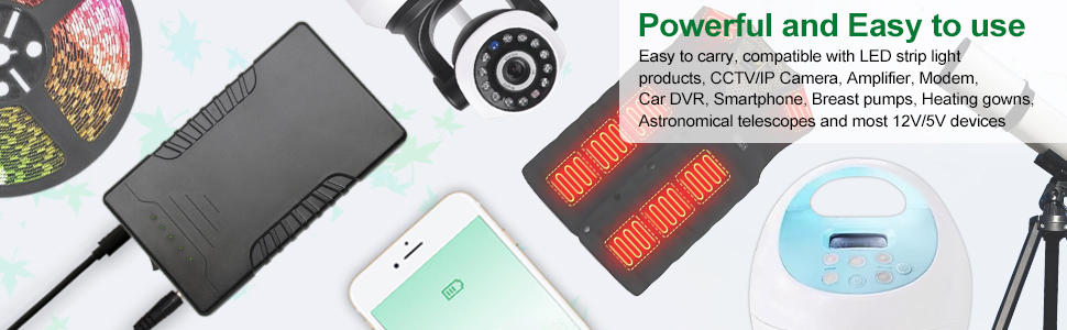 12V and 5V lithium ion battery pack