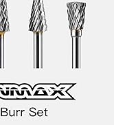 AM ARROWMAX 10pcs Tungsten Carbide Burr Set, 2.35mm (3/32") Shank Double Cut Rotary Burrs for Dri...
