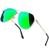 Joopin Polarized Metal Aviation Sunglasses Men, Classic Military Sun Glasses Women, Rectangle Sha...