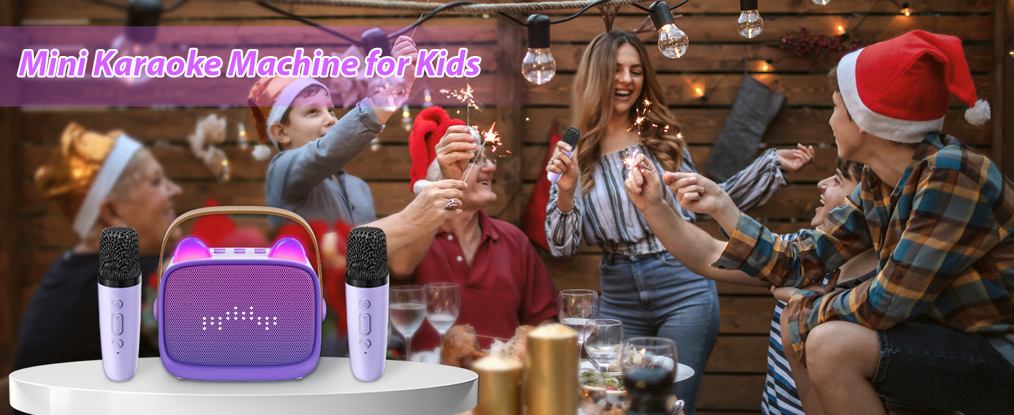 mini karaoke machine with 2 mic
