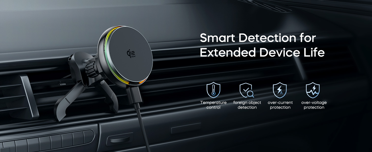 25W Car Wireless Charger, Magnetic Car Phone Holder