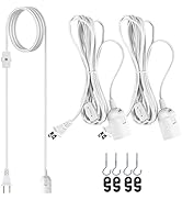 JACKYLED Extension Hanging Lantern Cord Cable UL 2-Pack 12Ft 360W with E26 E27 Socket Gear Switch...