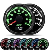 ARTILAURA 52mm 2-1/6" GPS Speedometer Boat GPS Speedometer Odometer Car 80MPH 7 Color Waterproof ...