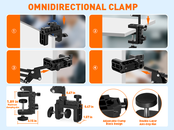 Large clamp magnifying glass with light and stand magnifying lamp lash lamp adjustable desk lamp
