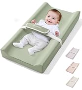 COMOMY Baby Changing Pad with Wipeable &amp; Waterproof PU Cover, Contoured Diaper Changing Pad for D...