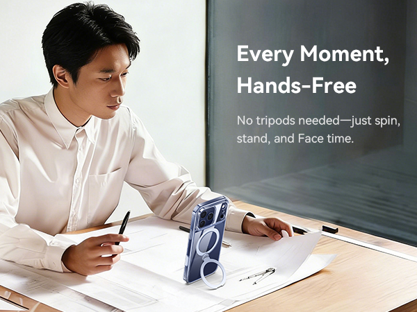 Peerock for iphone 17 pro max case clear with magnetic stand