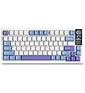 FKZ LT75 Wireless Mechanical Keyboard with Screen&amp;Knob,75% Hot Swappable Pre-lubed Switch Gasket ...