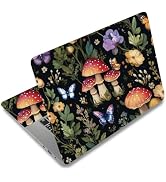 SUPERDANT Mushroom Butterfly Laptop Skin 3 Pcs Main Touchpad Decals Removable PVC Sticker for 12 ...
