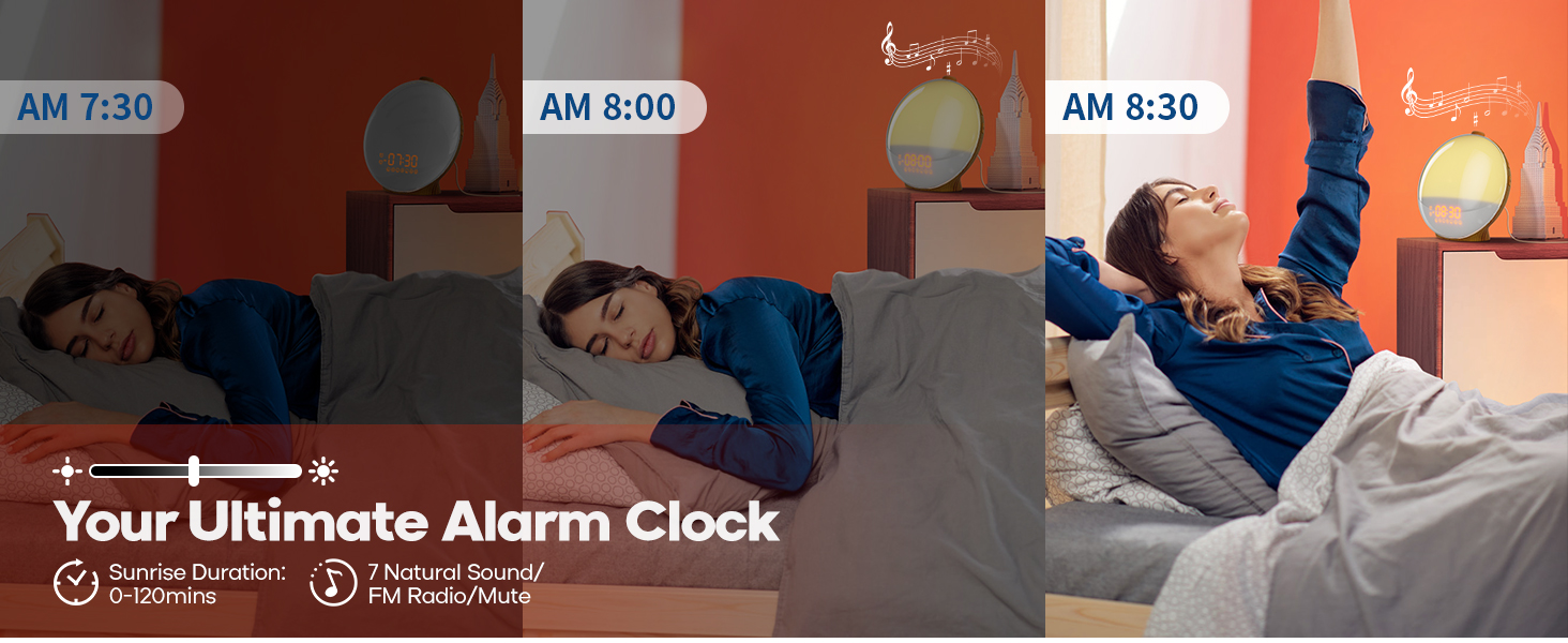 Sunrise alarm clock alarm clock bedrooms kids adults
