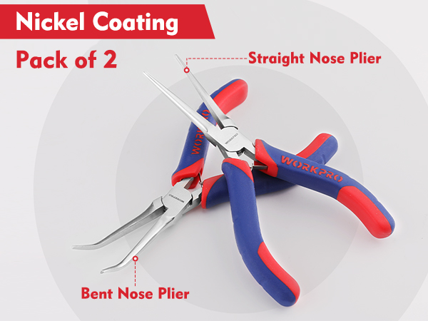 WORKPRO 2-Piece 6&amp;#34; Mini Needle Nose Pliers Set
