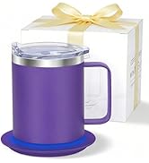 Zhenglu Coffee Warmer with Mug Set, Self Heating Coffee Mug with USB Powered, 131°F Temperature C...