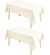 Hiasan 2 Pack Faux Linen Rectangle Tablecloth - Wrinkle and Stain Resistant Washable Table Cloth ...