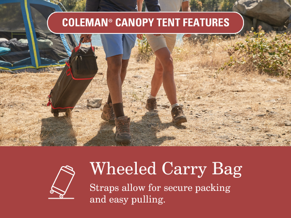 wheeled carry bag storage transport feature strap pack pull hike camp game family compact weather