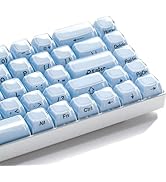 GMKWTL XVX Blue Keycaps, Crystal Jelly Keyboard Keycaps OEM Profile Side Printed Keycap Set Compa...
