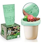 T.FORING Compostable Trash Bags, 3-4 Gallon, 15 L, 80 Count, Extra Thick 0.8 Mil, Small Kitchen F...
