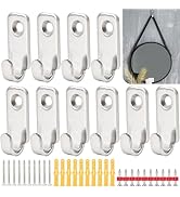 10 Pack Heavy Duty Picture Hangers Mirror Hooks - 304 Stainless Steel Wall Mounted Mini J Wall Ho...