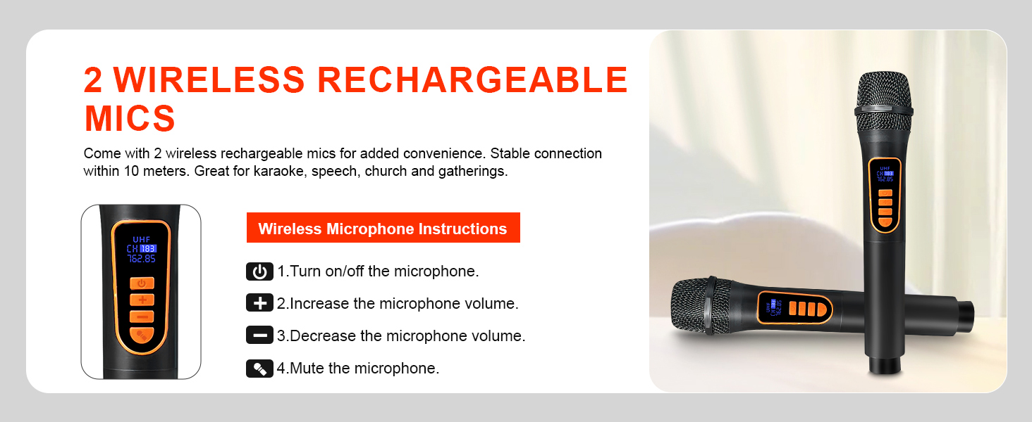2 rechargeable mics