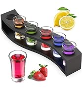 Shot Glass Set with Tray, Shot Glasses Holder 6 Pack Shot Glass Set 1.2oz, Shot Glass Serving Tra...