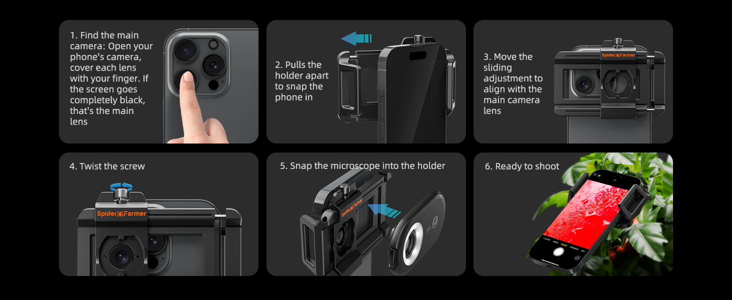 Phone microscope installation