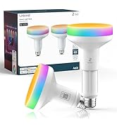 Linkind Matter BR30 Smart Light Bulbs with Retractable Design &amp; 4-Zone Aurascape Color, 850LM Rec...