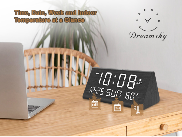 wooden alarm clock