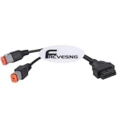 FRCVESNG 2 in 1 Motorcycle OBD2 Diagnostic Scanner Adapter Cable Compatible with Har Ley, 4 Pin &amp;...