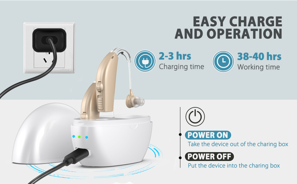 hearing aids easy charge and operation