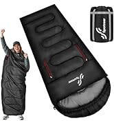 Sportneer 0 Degree Wearable Sleeping Bag for Adults &amp; Kids – Walkable with Arm Zippers, Waterproo...
