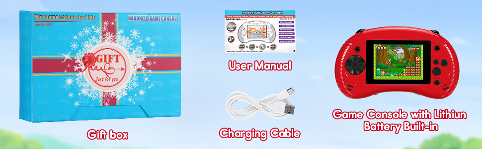 Handheld Game for Kids, 3.2&amp;#34; HD Screen with 213 Retro Video Games