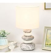 Lampwell Stoney Ceramic Table Lamp for Living Room as Modern Kids Night Bedside Table Lamp for Be...