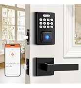 Probrico Smart Keyless Entry Door Lock with Handle,Front Door Lock Set with Fingerprint Deadbolt ...
