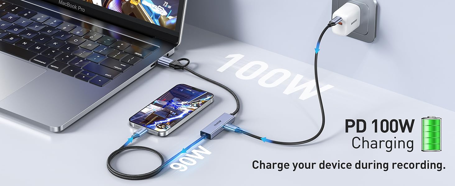 BENFEI USB C Video/Audio Capture Card Supporting Full HD 1080P 60FPS for Streaming, Recording