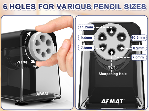 6-Hole Electric Pencil Sharpener Heavy Duty