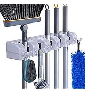 HYRIXDIRECT Broom Holder Wall Mount Broom Organizer Mop Holder Hanger Garden Tool Organizers Stor...