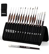 Nicpro 16 PCS Kolinsky Sable Miniature Paint Brushes Dry Brush, Professional Model Paint Brush Se...