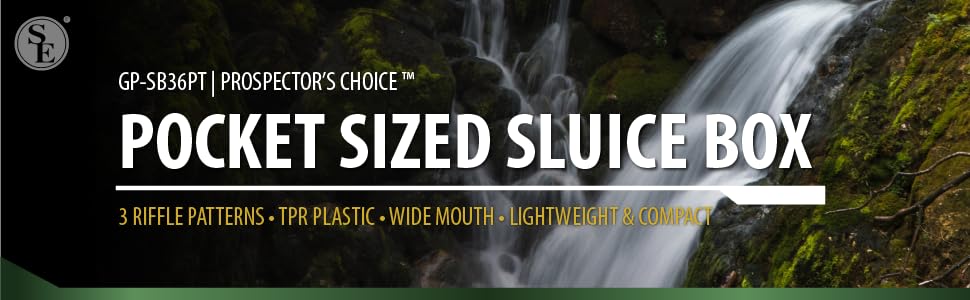 pocket sized sluice box banner