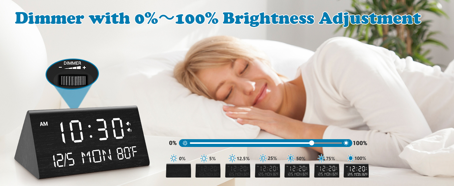 wooden digital clock