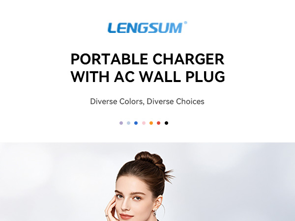 Fashion design portable charger, sleek look for business or travel.