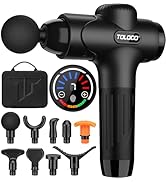 TOLOCO Massage Gun, Muscle Massage Gun Deep Tissue, Percussion Massage Gun with 9 Replacement Hea...