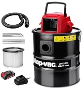 Shop-Vac 5 Gallon Ash Vacuum,9.0 Peak Kpa Cordless Vacuum Cleaner with Blow Function, Ash Vac Cle...